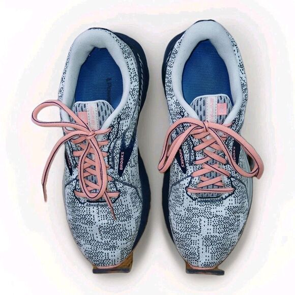 Brooks Adrenaline GTS 21 Running Shoes Women's Size 10 White Blue Pink Comfort - Picture 2 of 16